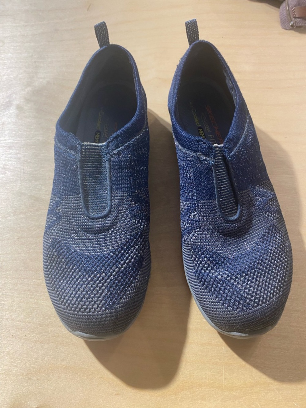 Skechers Navy Blue Slip-On Knit Sneakers 7 (Box 1) - Picture 10 of 13
